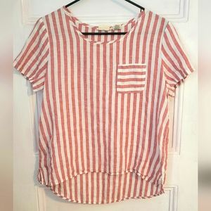 Christian Siriano Striped Linen Top Size Small